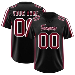 Camiseta de Fútbol Americano Personalizada con Cuello en V, Manga Corta, Impresión Sublimada, Nombre del Equipo, Número, para Hombre Adulto, Transpirable, 100% Algodón, Anti-UV - Product Image 2