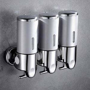 Distributeur de savon mural 3-en-<span class=keywords><strong>1</strong></span> automatique et manuel OEM 300-500 ml pour hôtel et maison – Gel douche, shampoing, après-shampoing - Product Image 6