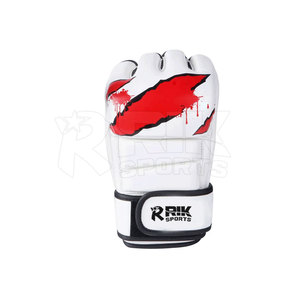 Gants d'entraînement MMA à demi-doigts fabriqués au Pakistan, gants de boxe avec logo personnalisé, en cuir PU, gants MMA - Product Image 3