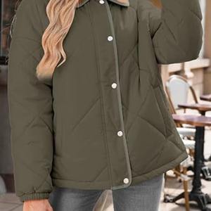 Veste matelassée en polaire personnalisée pour femmes, 100% polyester, écologique, respirante, séchage rapide, hiver, temps froid, extérieur - Product Image 2