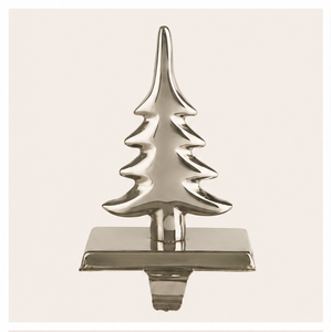 Modern Heavy Duty Silver Metal Christmas Tree <b>Stocking</b> <b>Holder</b> & Hanger with Mantel Weighted Base and Fireplace Hooks - Product Image 1
