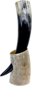 Chope à bière traditionnelle en corne de buffle rustique, style médiéval, faite à la main, accessoire de bar nordique - Product Image 6