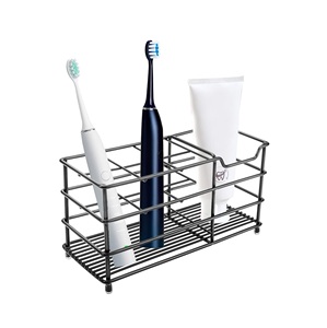 Wall Mounted New Arrival Eco-Friendly Multi-Function Modern Rectangle Bathroom <b>Toothbrush</b> Toothpaste <b>Holder</b> Metal Storage Stand - Product Image 1
