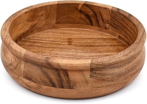 Bol de service jetable en bois rustique, bol à salade et fruits en bois naturel, vaisselle de cuisine artisanale pour la maison et la restauration - Product Image 5