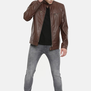 High Quality Men's PU <b>Leather</b> <b>Jacket</b> Best Design Easy to Wear Cheap Price Fresh Piece OEM Service Available - Product Image 3