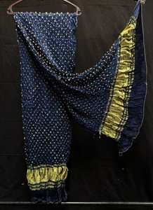 Pure <b>Silk</b> Bandhani Party Dupatta For Women - Product Image 6