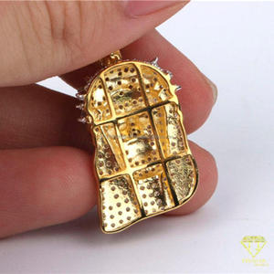 Colgante Religioso Personalizado con la Cara de Jesús, Certificado por GIA, Chapado en Rodio y Oro sobre Plata 925 - Product Image 3