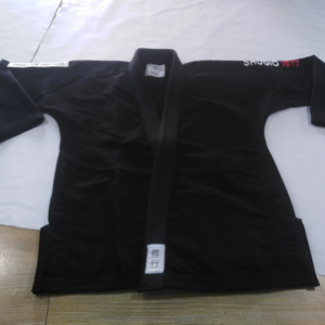 Kimono de BJJ personnalisé avec broderie, tissu respirant 100% coton 450g, séchage rapide, unisexe adulte, service OEM, noir - Product Image 1