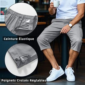 Pantalones Cortos Deportivos Ligeros para Hombre, Tecnología de Absorción de Humedad, Secado Rápido, Transpirables, Múltiples Bolsillos, Estilo Casual, Tela de Lona - Product Image 3