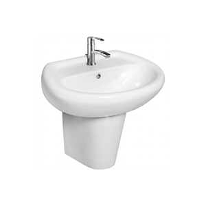 Lavabo Écologique Volvo avec Demi-Piedestal pour Salles de Bain d'Hôtels et Villas Garantie 5 Ans - Product Image 1