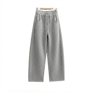 Pantalones de hombre de cintura alta y pierna ancha con cordón elástico, bolsillos laterales, transpirables, de punto, de peso medio, personalizados - Product Image 3
