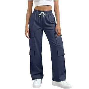 Nouveauté Printemps-Été : Pantalon Cargo Femme Taille Haute Coupe Droite Ample Multi-Poches Décontracté – Pantalon Tendance pour Femme - Product Image 1