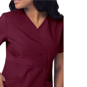 Wholesale Custom Women Medical Scrub <b>Set</b> Stretch V-neck Nursing Uniform Slim Fit Hospital <b>Doctor</b> Nurse Suit Dental Spa Wear - Product Image 2