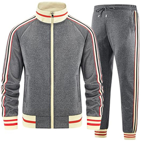 Conjuntos Deportivos para Hombre, Estilo Urbano, Chaqueta y Pantalones con Cierre Completo, Manga Larga, 2 Piezas - Product Image 1
