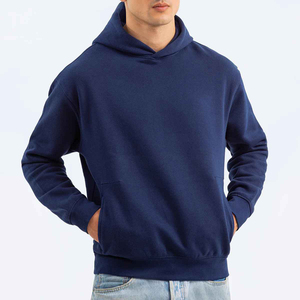 Sweat à capuche épais de style européen, couleur unie, en mélange de coton, pour homme, printemps et automne, avec service OEM - Product Image 4