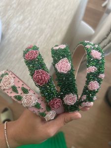 Floral Embroidery Beaded Hair Band Handmade Decorative <b>Headband</b> for <b>Women</b> and Girls - Product Image 1