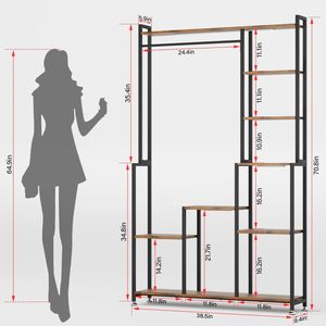 Support à plantes métallique robuste à 8 niveaux, 71 pouces de hauteur, pour éclairage de culture intérieur, grand support carré pour fleurs, étagères en forme d'échelle de 71 pouces - Product Image 2