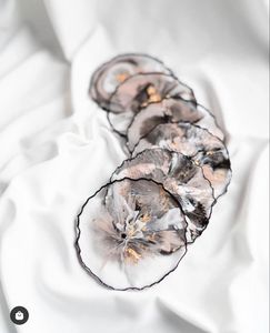 Luxury Resin Coaster Set For Hotel Restaurant Bar <b>Table</b> Decoration With Durable Heat Resistant Drink <b>Protection</b> Surface - Product Image 2