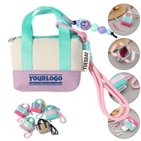 Sac fourre-tout en toile miniature personnalisé avec fermeture éclair, petit sac de shopping réutilisable en coton, sac cadeau avec logo personnalisé
