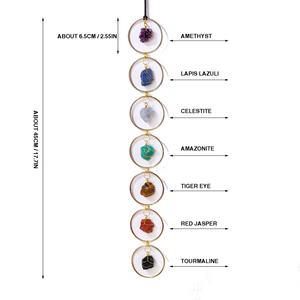 Irregular Hanging Ornament Chakra Stone Car <b>Accessories</b> Hanger with Door Healing <b>Crystal</b> Tassel Pendant Vastu Hanging Stone - Product Image 4