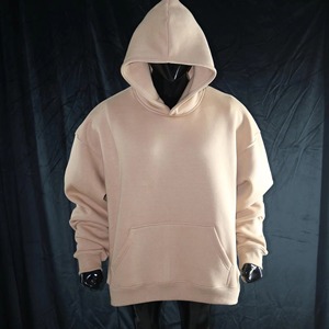 Couleur personnalisée, marron clair, coupe classique, unisexe, 100% coton, polaire uni teint, respirant, broderie personnalisée, fermeture éclair numérique à capuche - Product Image 5