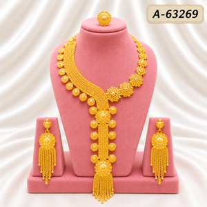 Traditional Middle Eastern <b>Gold</b> Color Necklace <b>Set</b> for Wedding & Engagement A-63286 - Product Image 4