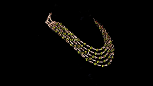 Collar de Mujer en Plata de Ley 925 con Baño de Oro Rosa, Multicapa, con Diamantes Cultivados en Laboratorio y Peridotos Verdes, de Lujo, para Boda - Product Image 3