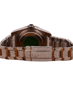 Reloj de Oro Blanco con Esfera Numérica y Diamantes Redondos en la Carátula, Relojes de Cuarzo para Exportación, Reloj de Diamantes Estilo Hip Hop - Product Image 3