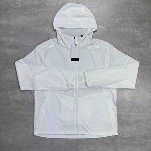 Veste coupe-vent à capuche pour homme, couleurs contrastées, fermeture à cordon, STREETWEAR, vêtements d'automne, 100% coton, couleurs personnalisées - Product Image 2