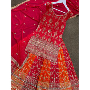 Fancy Heavy Embroidery and 5mm <b>Sequins</b> Work <b>Top</b> with Plazzo and Dupatta - Product Image 1