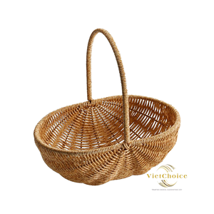 VietChoice Handwoven <b>Wicker</b> Storage <b>Basket</b> Rustic Eco-Friendly Living Room Organizer - Product Image 3