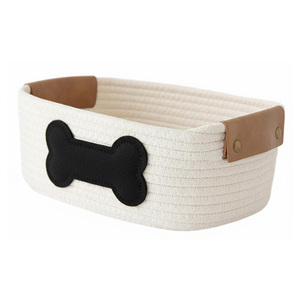 Customized Bathroom Woven Laundry Basket Stylish Cotton Rope Toy Storage Baskets Home Organizer <b>Bins</b> with Handles - Product Image 4