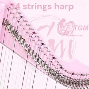 Arpa de Palanca de 36 Cuerdas de Gran Tamaño con Estuche y Llave de Afinación, Elegante Diseño Floral de Estilo Vintage, Instrumentos Musicales Hechos a Mano - Product Image 4