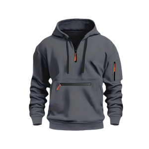 Sudadera con Capucha Lisa al por Mayor para Hombre, Estilo Urbano y Tecnológico con Bolsillos con Cremallera Funcionales y Diseño Urbano Moderno - Product Image 5
