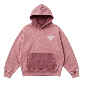 เสื้อฮู้ดดี้ทรงปกติ วินเทจ ล้างสีแบบแอซิด 100% ผ้าฝ้าย แขนยาว มีกระเป๋าจิงโจ้ ปลายแขนแบบริบ ปักลาย - Product Image 1