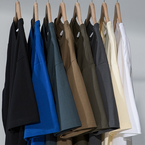 เสื้อยืดคอกลมแขนสั้นทรงโอเวอร์ไซส์ผ้าฝ้ายเรียบสีพื้นสำหรับผู้ชายรุ่นใหม่ปี 2026 ทรงลำลองแบบถัก กระชับพอดีตัว ความยาวปกติ - Product Image 2