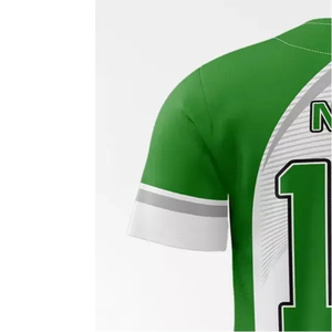 Maillot de baseball blanc et vert à manches courtes, imprimé par sublimation, respirant, coupe classique, unisexe, adultes, toutes saisons - Product Image 4