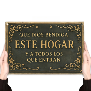 Nuevo Regalo Cristiano para <span class=keywords><strong>el</strong></span> Hogar 2026, Arte de Pared Rústico Vintage de Aluminio de 8x12 Pulgadas con Impresión UV, en <span class=keywords><strong>Español</strong></span>: Dios Bendiga Este Hogar - Product Image 1