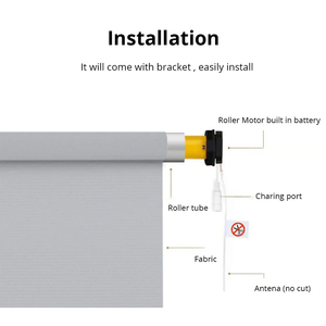 Motor Eléctrico Recargable Zemismart para <span class=keywords><strong>Persiana</strong></span> Enrollable de 38 mm, Diseño Vertical con Panel Solar, Control Remoto RF, Ventana Metálica - Product Image 3