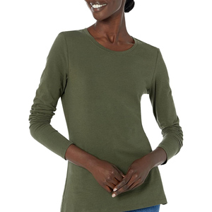 T-shirt de sport pour femme à manches longues, respirant, en coton, avec trous pour les pouces, logo personnalisé, OEM, idéal pour la course et le fitness - Product Image 2