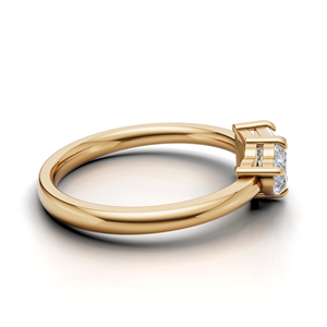 IGI Certified Lab Grown Diamond Toi Et Moi <b>Ring</b> 18K Yellow / White & Rose Gold Princess & Heart Shape Engagement <b>Ring</b> For Women - Product Image 4