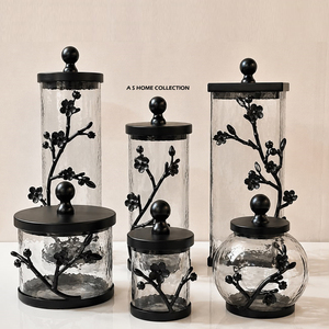 Boîte en verre de qualité supérieure, best-seller, avec couvercle en métal, forme ronde, pour collations sur table, à prix abordable - Product Image 1