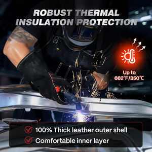Guantes de Soldadura de Cuero de Primera Calidad Hechos en Fábrica al por Mayor, Diseño Popular, Palma Reforzada, Hechos a Medida - Product Image 6