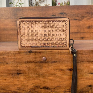 Cartera de cuero hecha a mano para mujer, monedero Continental con cremallera, tarjetero, cartera larga Vintage marrón occidental, regalos para ella - Product Image 5