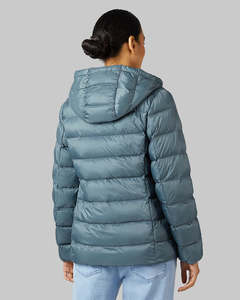 Veste matelassée à capuche unisexe, hiver, rembourrée de duvet, coupe-vent, fermeture éclair, coupe classique, gris, polyester - Product Image 3