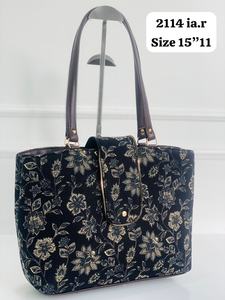 Bolso de mano informal con doble partición hecho a mano, bolso de Tela con estampado de bloque manual elegante, modelo n. ° 2114, hecho a mano en la India - Product Image 3