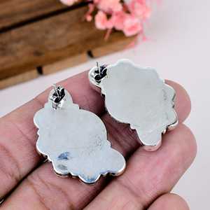 Cotton Candy Turquoise Sterling Silver <b>Stud</b> <b>Earrings</b> <b>Blue</b> Pink Gemstone Boho Jewelry - Product Image 3