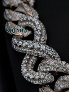 Men's Rhodium Plated S925 <b>Silver</b> <b>Snake</b> <b>Chain</b> Necklace With Moissanite Prong Setting Hiphop Style Everyday Wear - Product Image 4