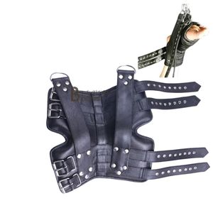 Premium <b>Leather</b> <b>Wrist</b> <b>Cuffs</b> with Locking Buckles and Thick Padding - Product Image 2
