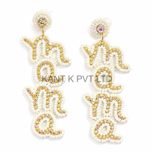 Pendientes de Aro con Cuentas de Semillas Hechos a Mano, Estilo Boho, Regalo Cristiano Moderno para Mujer - Product Image 1